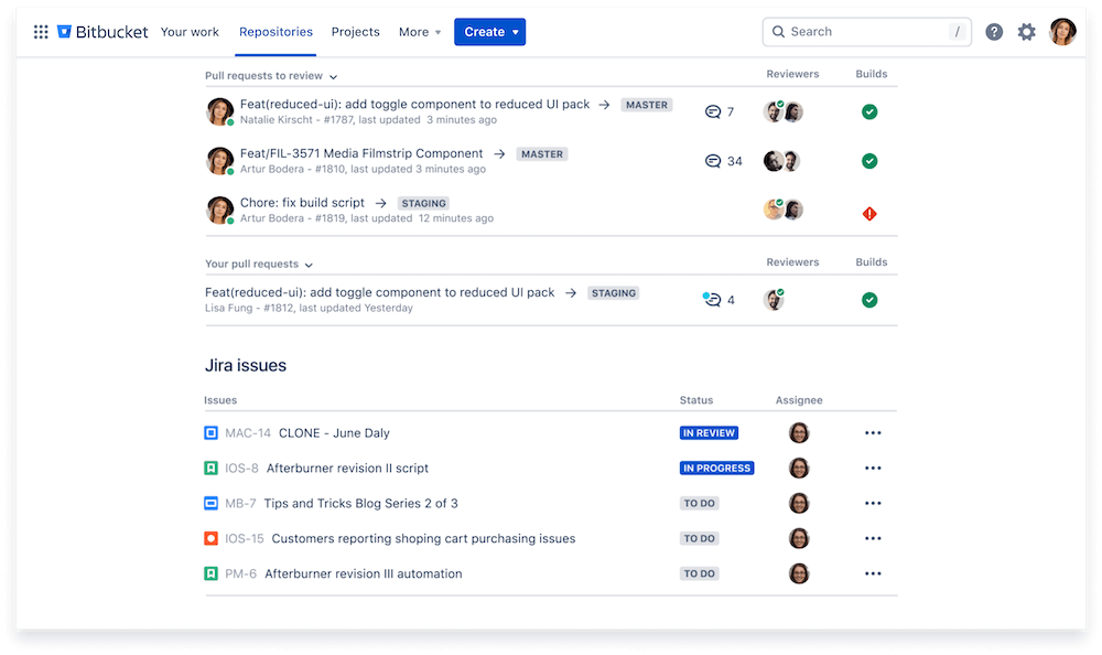 Bitbucket 网站预览